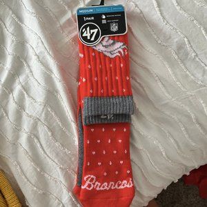 Brand New Denver Broncos Medium Socks with Arch Support!